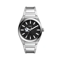 Men's Fossil  Black Kentucky Wildcats Everett Stainless Steel Watch