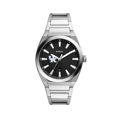 Men's Fossil  Black Kentucky Wildcats Everett Stainless Steel Watch