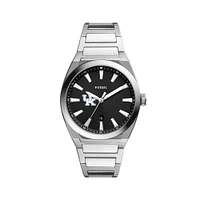Men's Fossil  Black Kentucky Wildcats Everett Stainless Steel Watch