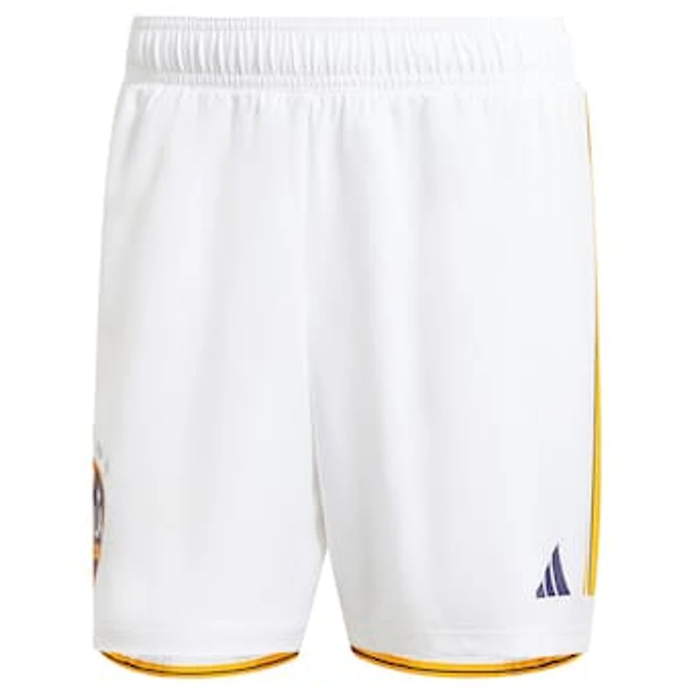 Men's adidas White LA Galaxy 2024 Home Authentic Shorts