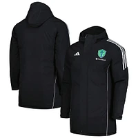 Men's adidas Black Seattle Sounders FC Tiro 24 Full-Zip Hoodie Winter Parka