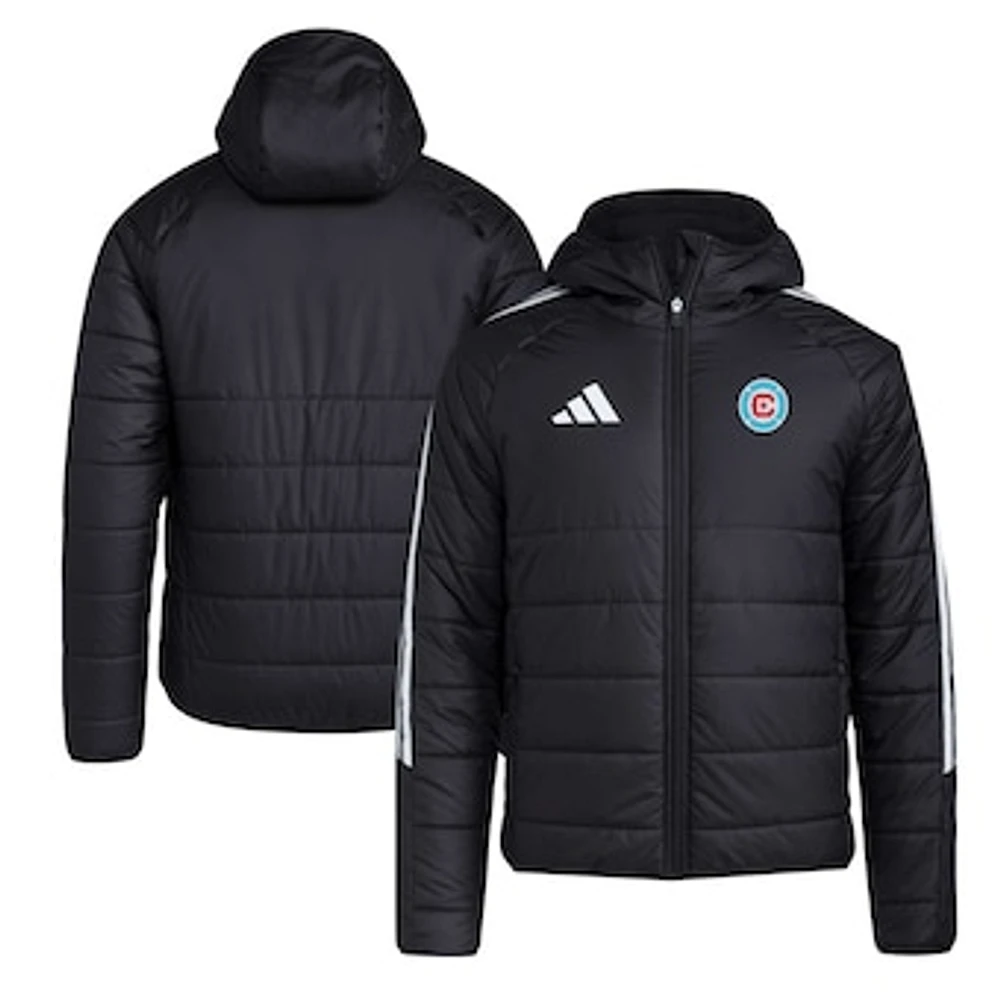 Men's adidas Black Chicago Fire Tiro 24 Full-Zip Winter Hoodie Jacket