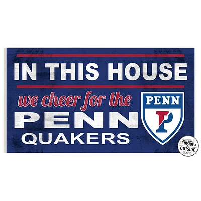 Pennsylvania Quakers 11" x 20" Indoor/Outdoor In This House Sign