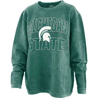 Women's Pressbox Green Michigan State Spartans Maxima Oversized Pullover Sweatshirt