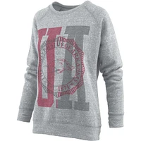 Women's Pressbox Heather Gray Arkansas Razorbacks Knobi Raglan Pullover Sweatshirt