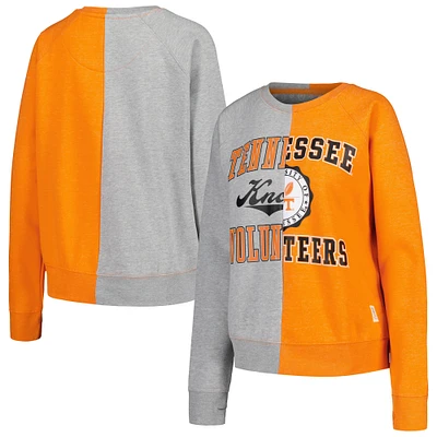 Women's Pressbox Heather Gray Tennessee Volunteers Half and Raglan Pullover Sweatshirt