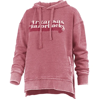 Women's Pressbox Cardinal Arkansas Razorbacks Vintage Falkland Pullover Hoodie