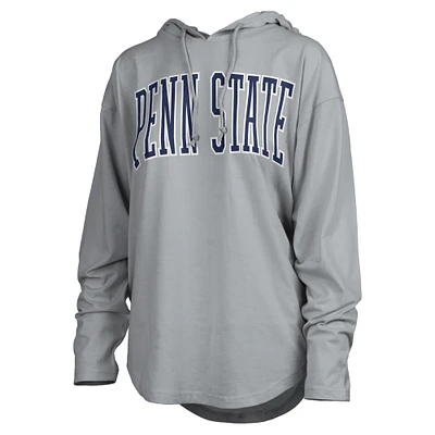 Women's Pressbox Gray Penn State Nittany Lions San Bruno Long Sleeve Hooded T-Shirt