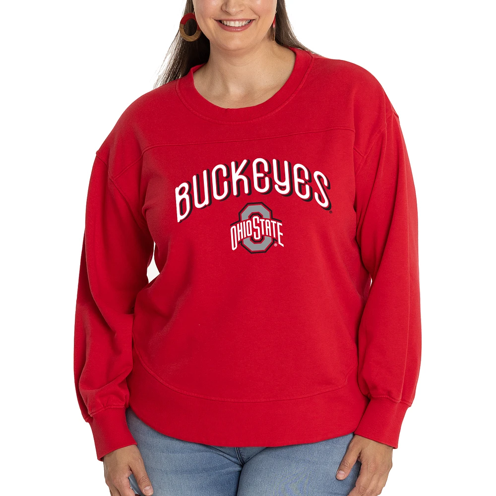 Women's Scarlet Ohio State Buckeyes Yvette Pullover Sweatshirt