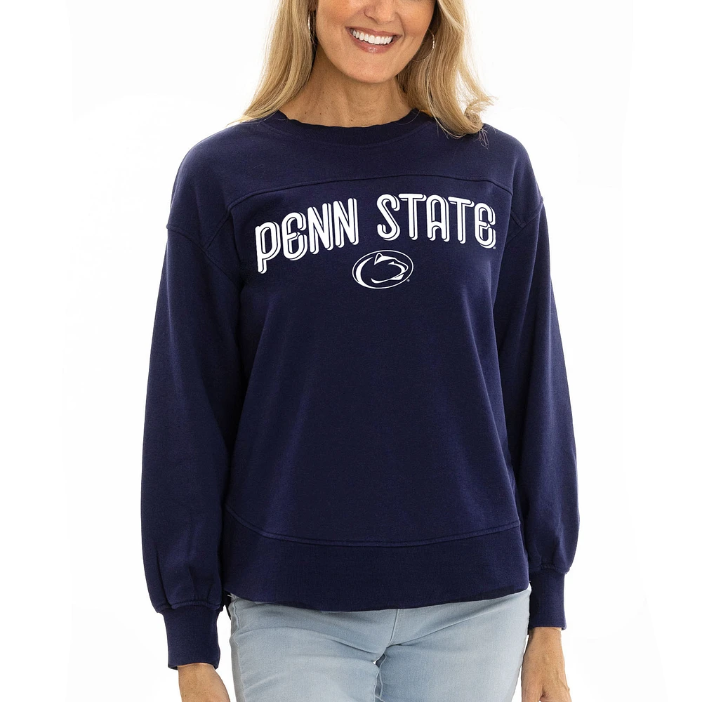 Women's Navy Penn State Nittany Lions Yvette Pullover Sweatshirt