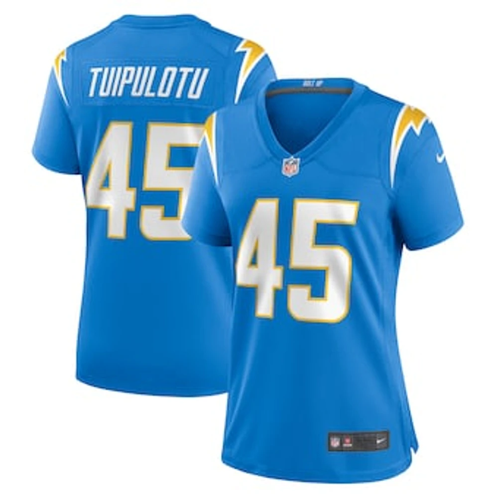 Women's Nike Tuli Tuipulotu Powder Blue Los Angeles Chargers Team Game Jersey