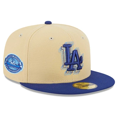 Men's New Era Cream/Royal Los Angeles Dodgers Illusion 59FIFTY Fitted Hat