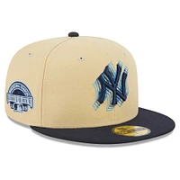 Men's New Era Cream/Navy New York Yankees Illusion 59FIFTY Fitted Hat