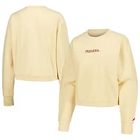 Women's League Collegiate Wear Cream Indiana Hoosiers Timber Cropped Pullover Sweatshirt