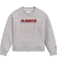 Women's League Collegiate Wear Ash Alabama Crimson Tide Boxy Pullover Sweatshirt