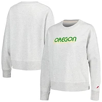 Women's League Collegiate Wear Ash Oregon Ducks Boxy Pullover Sweatshirt