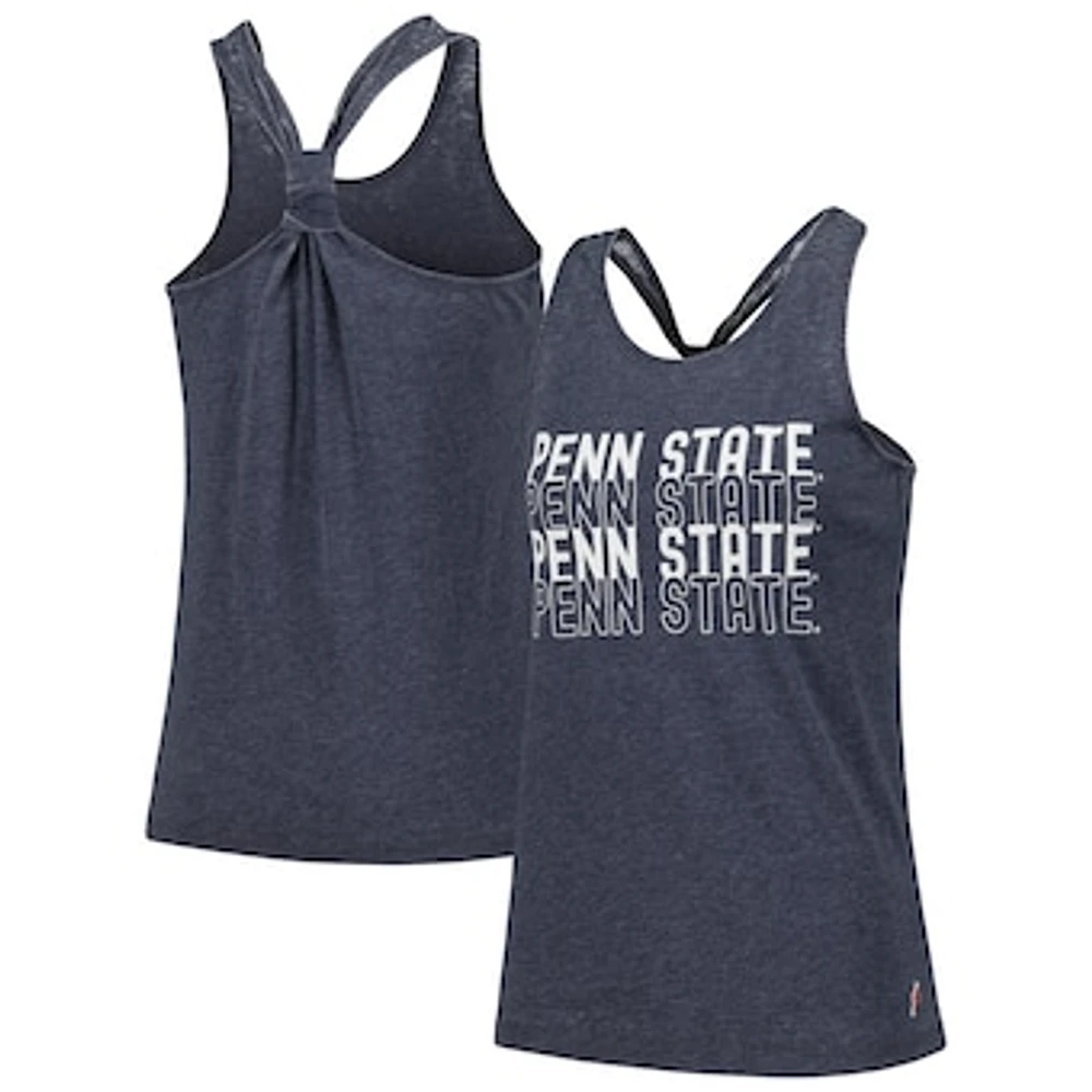 Women's League Collegiate Wear Navy Penn State Nittany Lions Stacked Name Racerback Tank Top