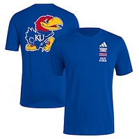 Men's adidas Royal Kansas Jayhawks Reverse Retro Baseball 2 Hit T-Shirt