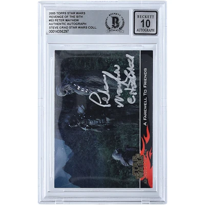 Peter Mayhew Star Wars Autographed 2005 Topps Revenge Of The Sith #53 BGS Authenticated 10 Card with "Chewbacca" Inscription