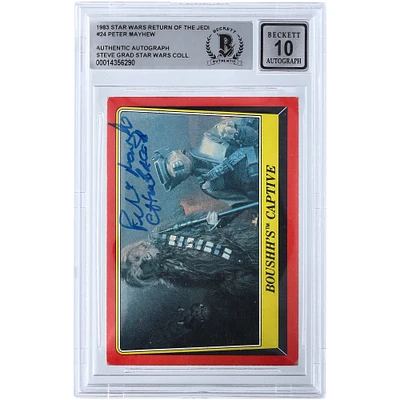 Peter Mayhew Star Wars Autographed 1983 Topps Return of the Jedi #24 BGS Authenticated 10 Card with "Chewbacca" Inscription