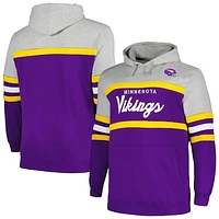 Men's Mitchell & Ness  Heather Gray/Purple Minnesota Vikings Big & Tall Head Coach Pullover Hoodie