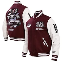 Men's Pro Standard Maroon North Carolina Central Eagles Homecoming Varsity Full-Snap Jacket