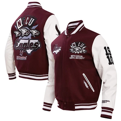 Men's Pro Standard Maroon North Carolina Central Eagles Homecoming Varsity Full-Snap Jacket