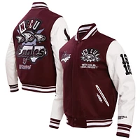 Men's Pro Standard Maroon North Carolina Central Eagles Homecoming Varsity Full-Snap Jacket