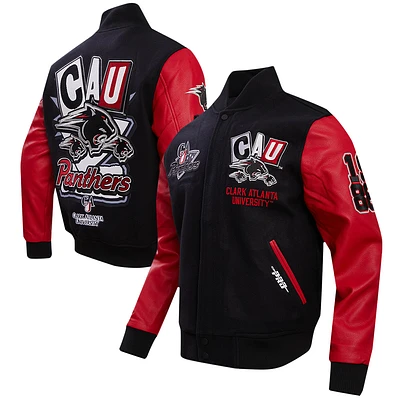 Men's Pro Standard Black Clark Atlanta University Panthers Homecoming Varsity Full-Snap Jacket