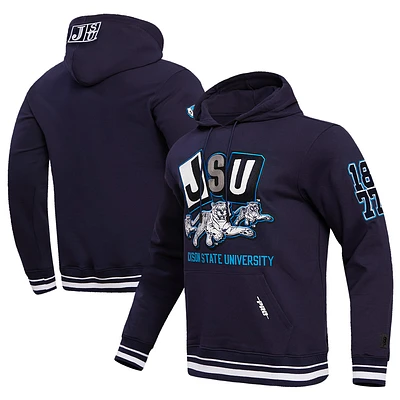 Men's Pro Standard Navy Jackson State Tigers Homecoming Ribbed Fleece Pullover Hoodie