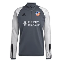 Men's adidas Gray FC Cincinnati 2024 On-Field AEROREADY Quarter-Zip Training Top