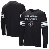 Men's  Black Las Vegas Raiders Hands Off Long Sleeve Adaptive T-Shirt