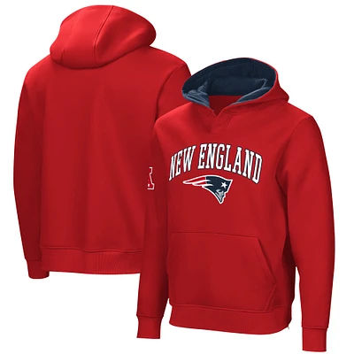 Men's  Red New England Patriots Linebacker Adaptive Pullover Hoodie