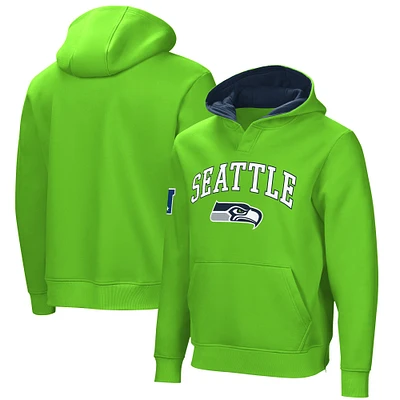 Men's  Neon Green Seattle Seahawks Linebacker Adaptive Pullover Hoodie