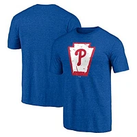 Men's Heather Royal Philadelphia Phillies Hometown Collection Keystone Tri-Blend T-Shirt