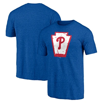 Men's Heather Royal Philadelphia Phillies Hometown Collection Keystone Tri-Blend T-Shirt