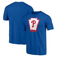 Men's Heather Royal Philadelphia Phillies Hometown Collection Keystone Tri-Blend T-Shirt