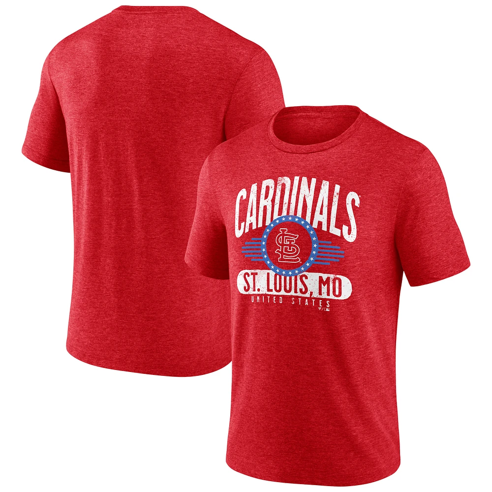Men's Heather Red St. Louis Cardinals Badge of Honor Tri-Blend T-Shirt