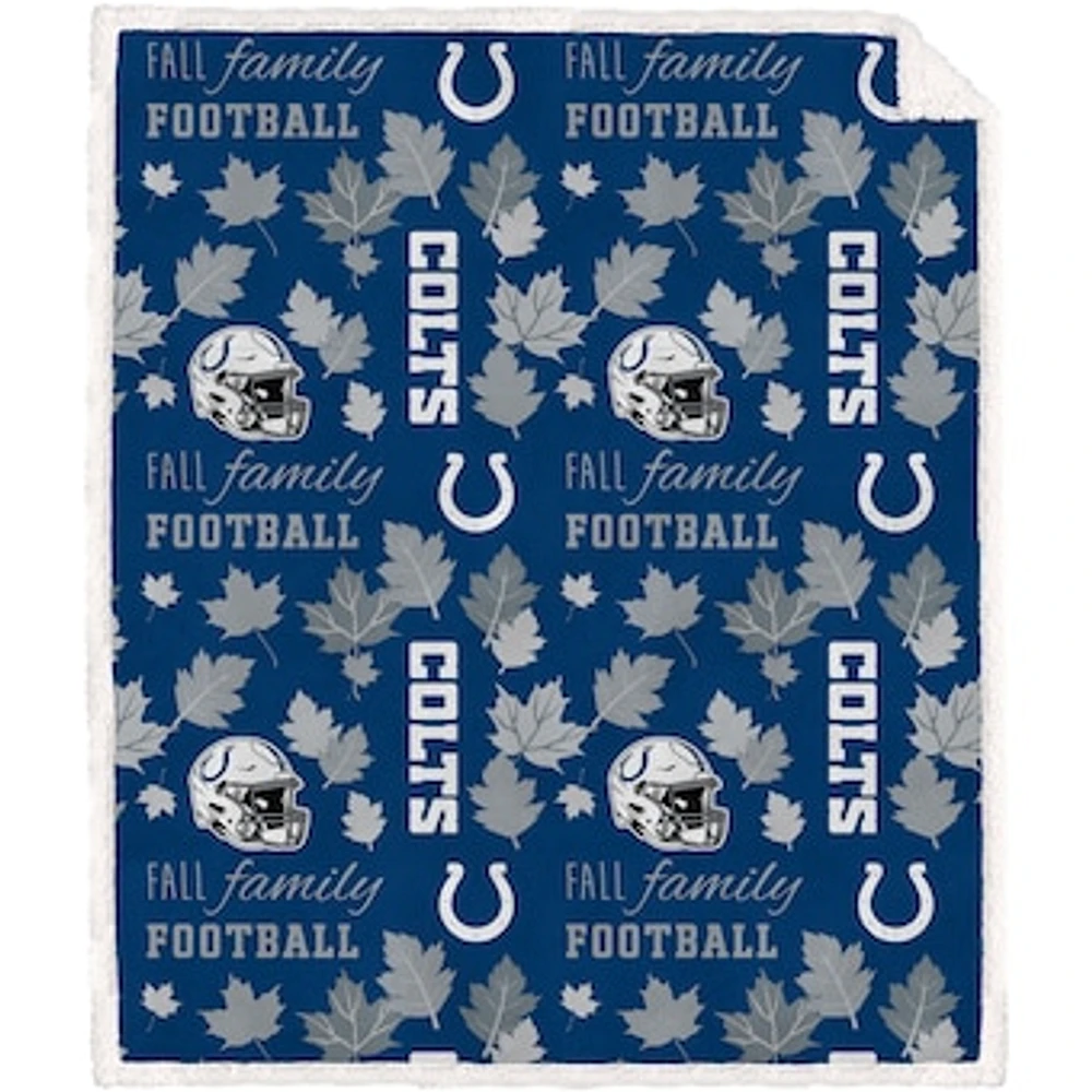 Pegasus Indianapolis Colts 60" x 70" Fall, Family & Football Flannel Fleece Sherpa Blanket