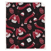 Pegasus Oklahoma Sooners 60" x 70" Ugly Sweater Flannel Fleece Sherpa Blanket