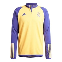 Men's adidas Gold Real Madrid AEROREADY® Raglan Quarter-Zip Training Top