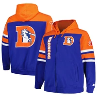 Men's Starter  Royal/Orange Denver Broncos Extreme Full-Zip Hoodie