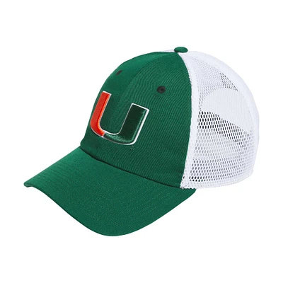 Men's adidas Green Miami Hurricanes Mascot Slouch Trucker Adjustable Hat