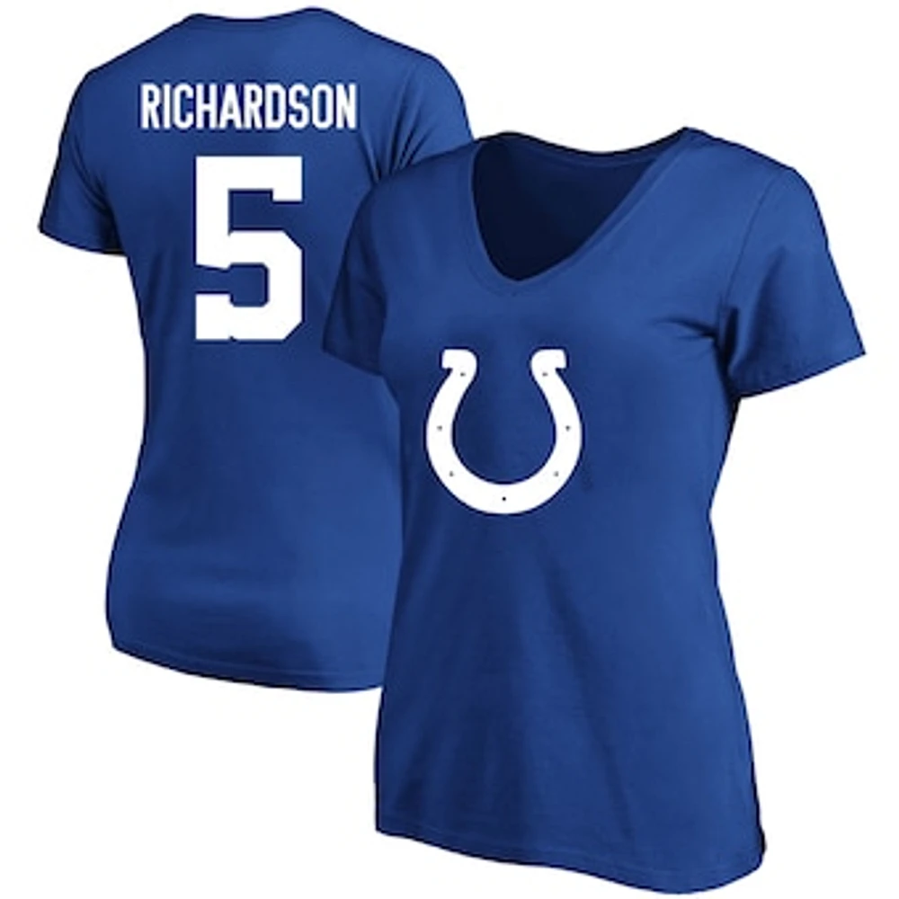 Women's Anthony Richardson Royal Indianapolis Colts Plus Fair Catch Name & Number V-Neck T-Shirt