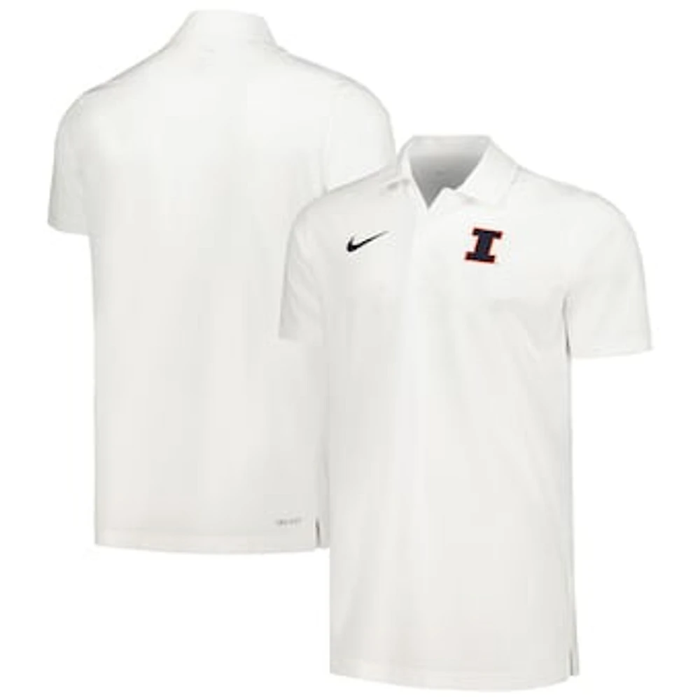 Men's Nike White Illinois Fighting Illini Sideline Polo