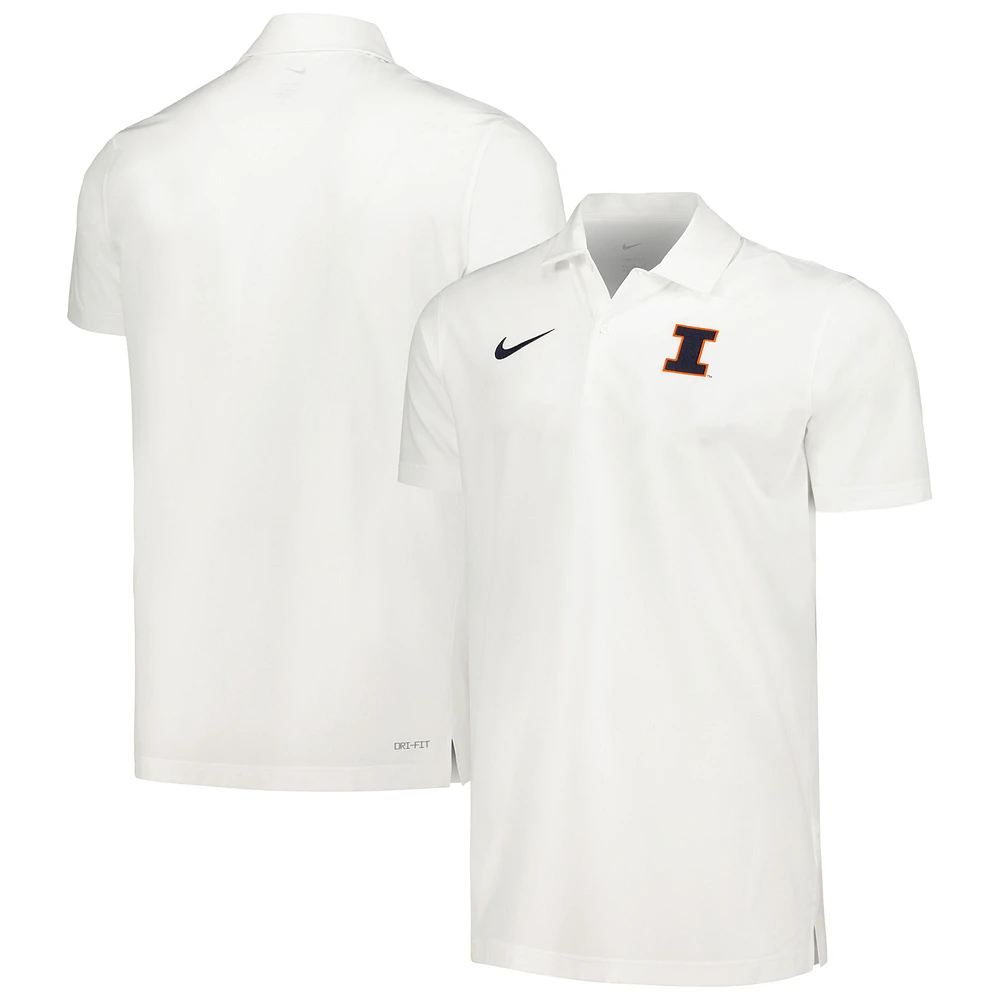 Men's Nike White Illinois Fighting Illini Sideline Polo