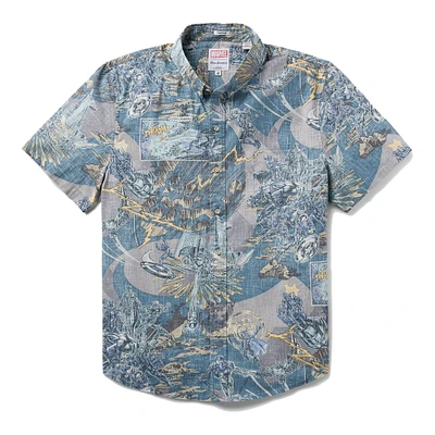 Men's Reyn Spooner Light Blue Marvel  Tailored Button-Down Shirt