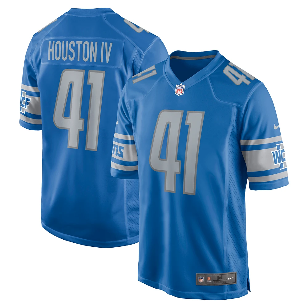 Men's Nike James Houston Blue Detroit Lions Game Jersey