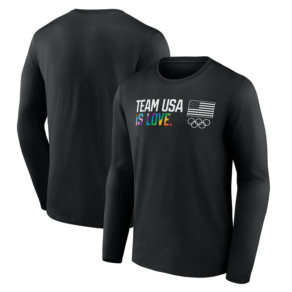 Men's Black Team USA Olympics Pride Long Sleeve T-Shirt
