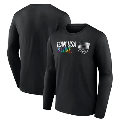 Men's  Black Team USA Olympics Pride Long Sleeve T-Shirt